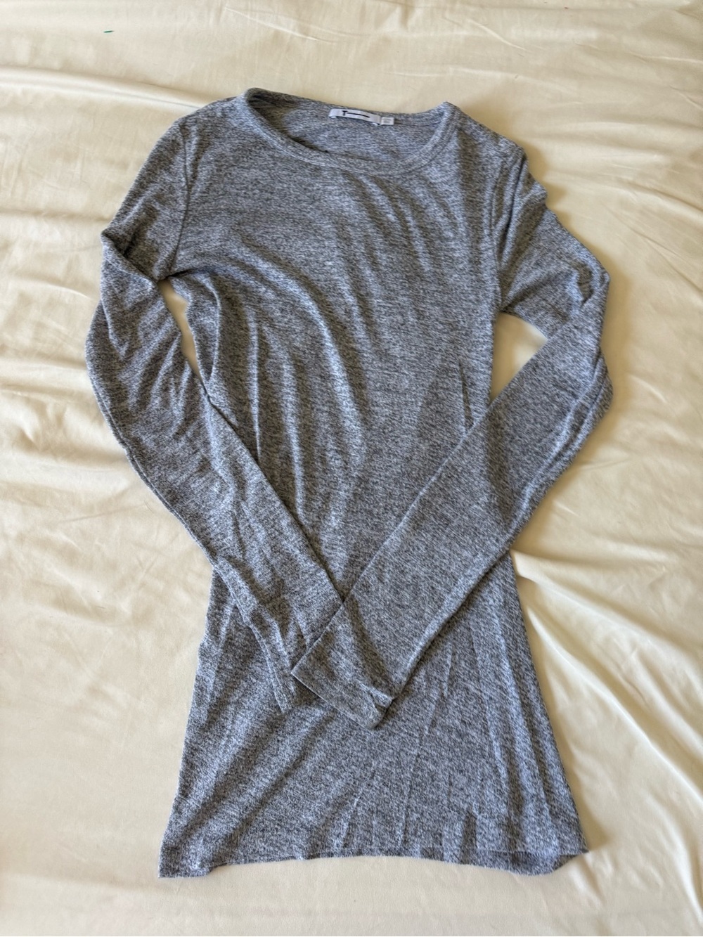 ALEXANDER WANG | Asymmetrical Classic Long-Sleeve Crewneck Top - Gray | S